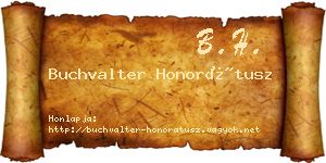 Buchvalter Honorátusz névjegykártya